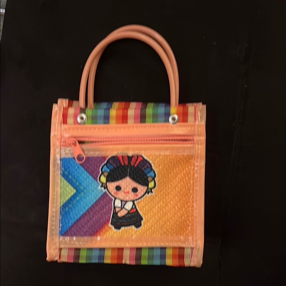 Colorful Tote Bag with Cartoon Design